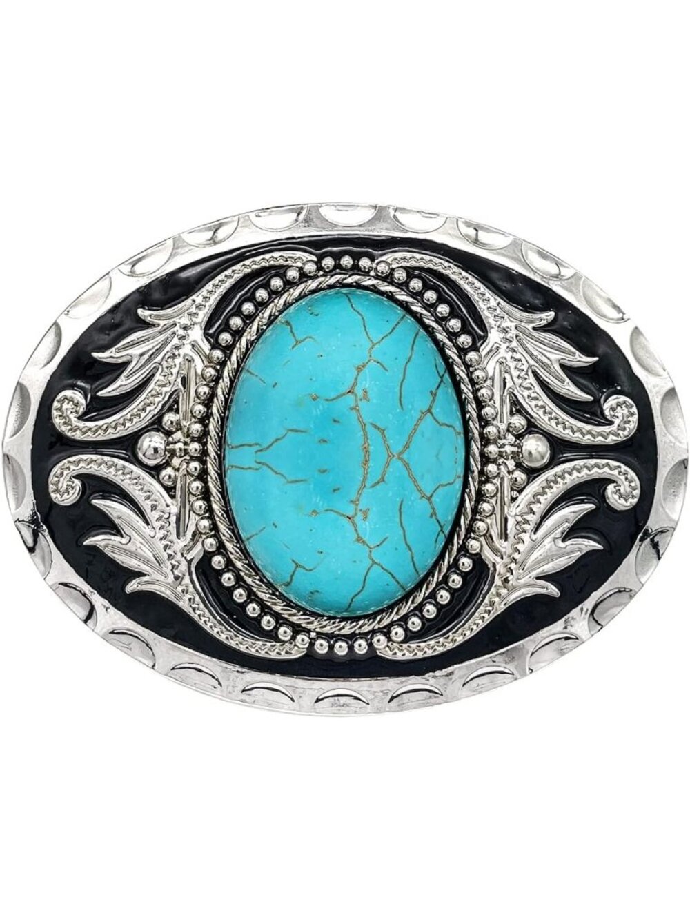 Unisex B-turquoise Vintage Western Cowboy Turquoise Stone Belt Buckle